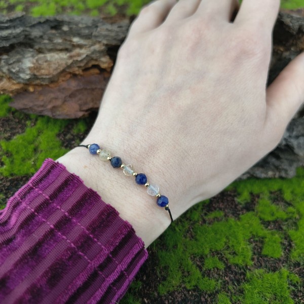 Bransoletka z kamieniami Sodalit, Cytryn - hover