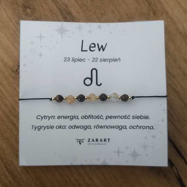 Bransoletka z kamieniami Tygrysie oko, Cytryn