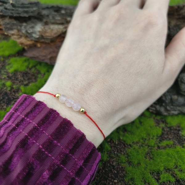 Bransoletka z kamieniami Kwarc różowy - hover