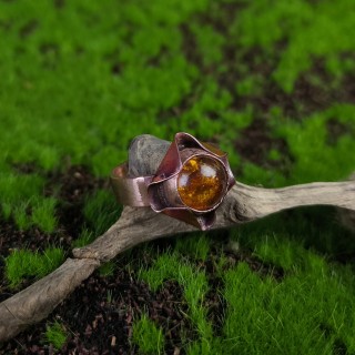 Pierścionek z bursztynem Xylathey