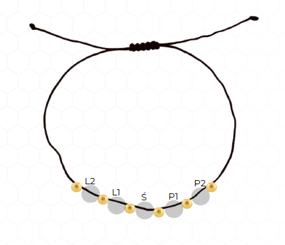 Bransoletka z kamieniami Bransoletka - 5 kamieni (4mm)