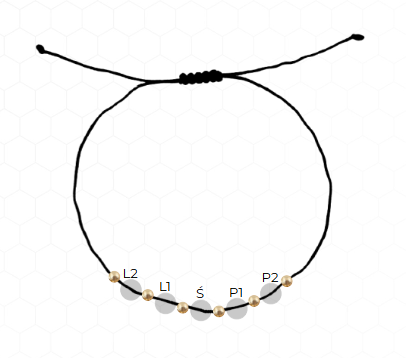 Bransoletka z kamieniami Bransoletka - 5 kamieni (4mm)