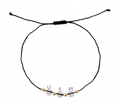 Bransoletka z kamieniami Bransoletka - 3 kamienie (4mm)