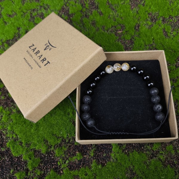 Bransoletka Cytryn, Onyks, Lawa