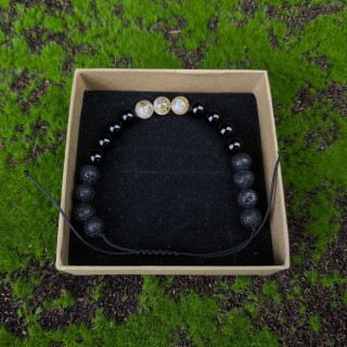 Bransoletka Cytryn, Onyks, Lawa