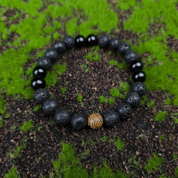 Bransoletka Onyks, Lawa, Drewno sandałowe