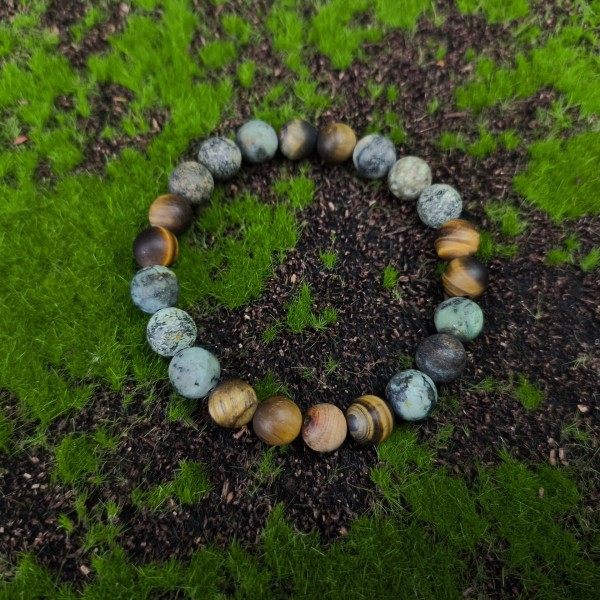 Bransoletka Turkus, Tygrysie oko, Drewno sandałowe