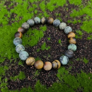 Bransoletka Turkus, Tygrysie oko, Drewno sandałowe