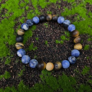 Bransoletka Sodalit, Tygrysie oko, Drewno sandałowe