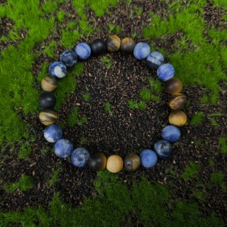 Bransoletka Sodalit, Tygrysie oko, Drewno sandałowe