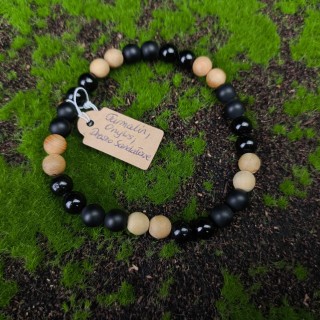 Bransoletka Turmalin, Onyks, Sandałowiec