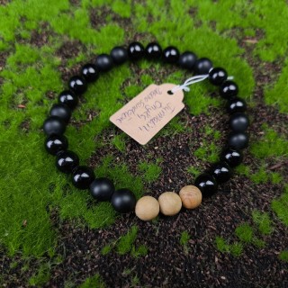 Bransoletka Onyks, Turmalin, Sandałowiec