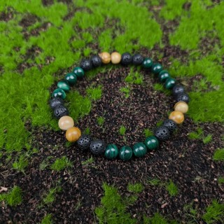 Bransoletka Malachit, Lawa, Jaspis