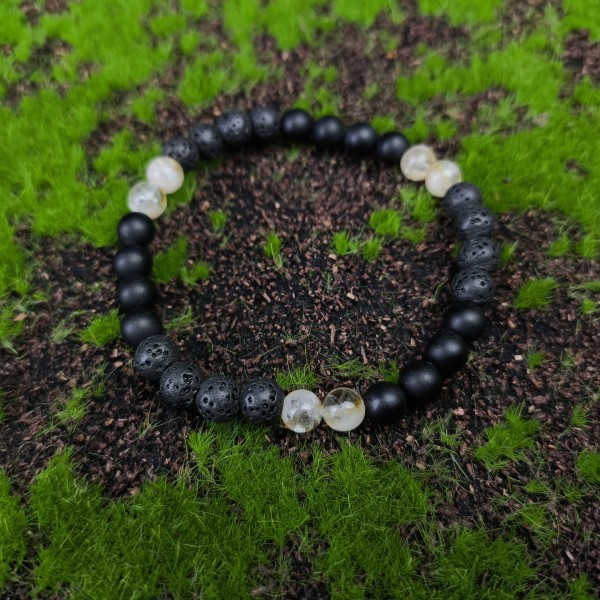 Bransoletka Cytryn, Turmalin, Lawa