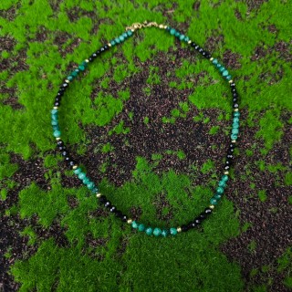 Naszyjnik z Turmalinem i Malachitem