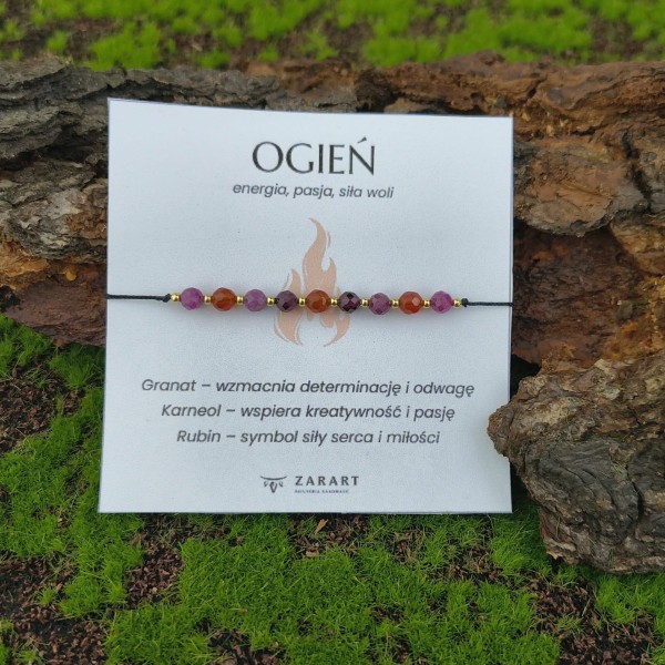 Bransoletka z kamieniami Bransoletka Ogień