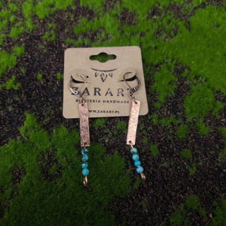 Kolczyki prostokąty z Turkusami