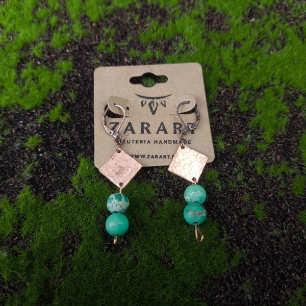 Kolczyki kwadraty z Jaspisami