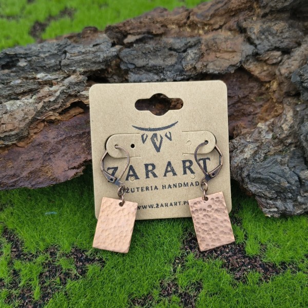 Kolczyki miedziane Kolczyki prostokąty Olemisth