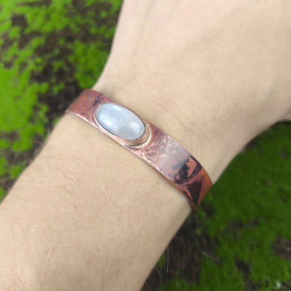 Bransoleta miedziana Bransoleta miedziana z Kamieniem księżycowym - hover