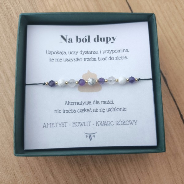 Bransoletka z kamieniami Bransoletka "Na ból dupy" - hover