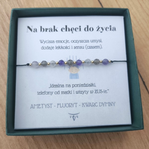 Bransoletka z kamieniami Bransoletka "Na brak chęci do życia" - hover