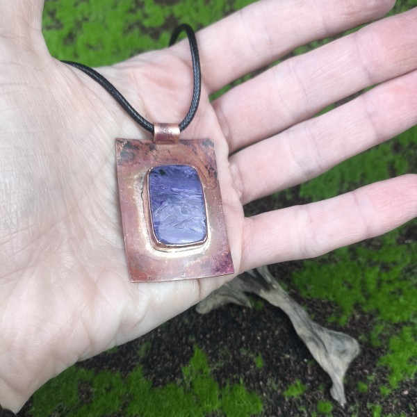 Naszyjnik miedziany Naszyjnik z czaroitem Helisam - hover