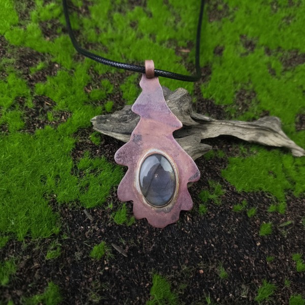 Naszyjnik miedziany Naszyjnik z labradorytem Leogh