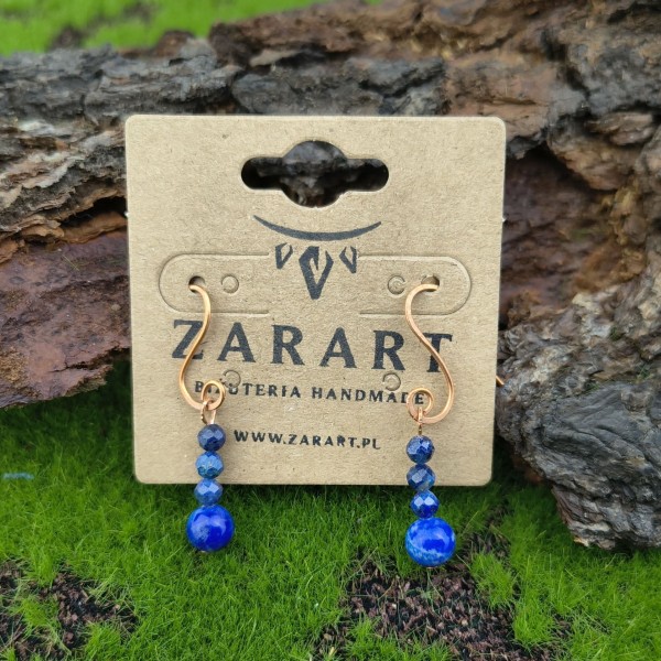 Kolczyki miedziane Lapis Lazuli