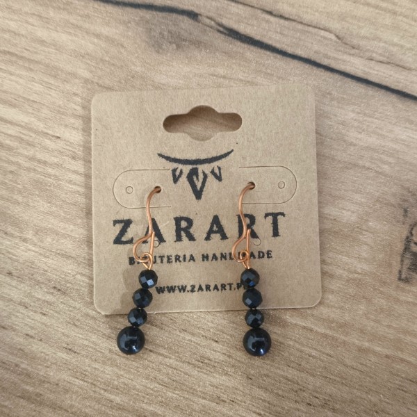 Kolczyki miedziane Turmalin