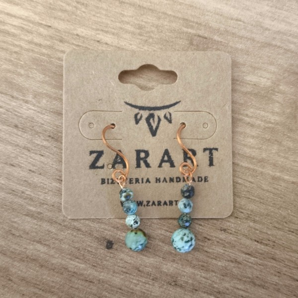 Kolczyki miedziane Turkus