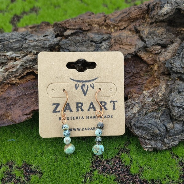 Kolczyki miedziane Turkus