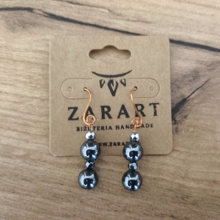 Kolczyki miedziane Hematyt