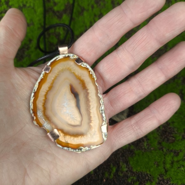 Naszyjnik miedziany Naszyjnik z agatem Lokejis - hover