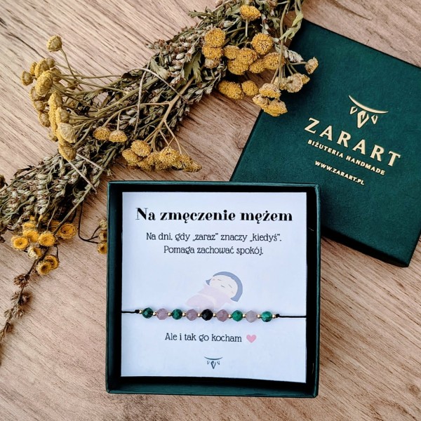 Zmęczenie mężem - Malachit/Turmalin/Kwarc różowy