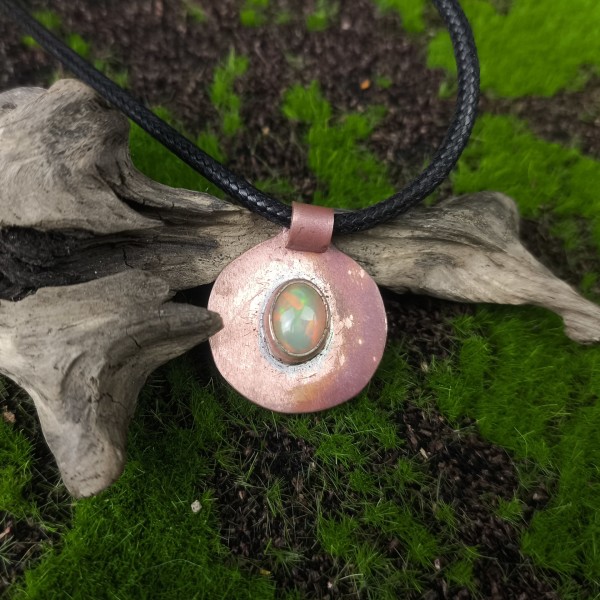 Naszyjnik miedziany Naszyjnik z opalem etiopskim Efioris