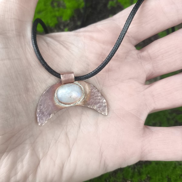 Naszyjnik miedziany Naszyjnik z kamieniem księżycowym Lunis - hover