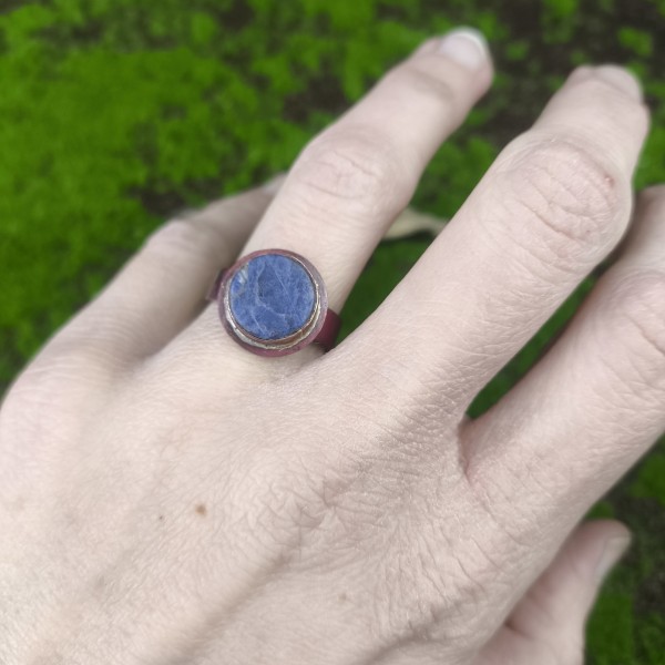 Pierścień miedziany Pierścionek z sodalitem Salithis - hover