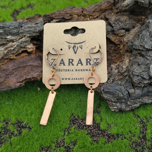 Kolczyki miedziane Kolczyki prostokąty Helhathis