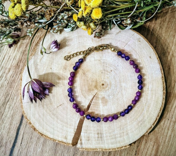 Bransoletka z Ametystem i Rubinem