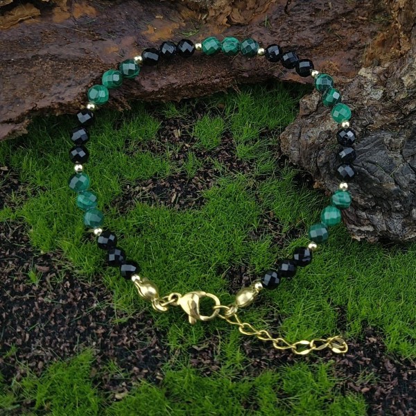 Bransoletka z kamieniami Bransoletka z Turmalinem i Malachitem