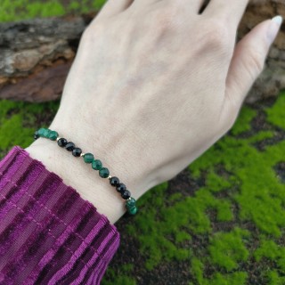 Bransoletka z Turmalinem i Malachitem