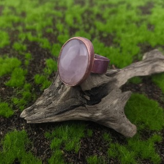 Pierścionek z kwarcem różowym Loweris
