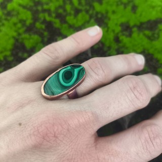 Pierścionek z malachit Nichalis