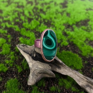 Pierścionek z malachit Nichalis
