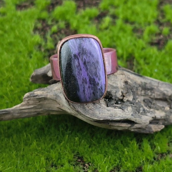 Pierścień miedziany Pierścionek z czaroitem Classir - hover