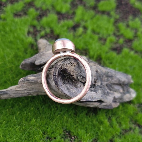 Pierścień miedziany Pierścionek z kamieniem księżycowym Monseris - hover