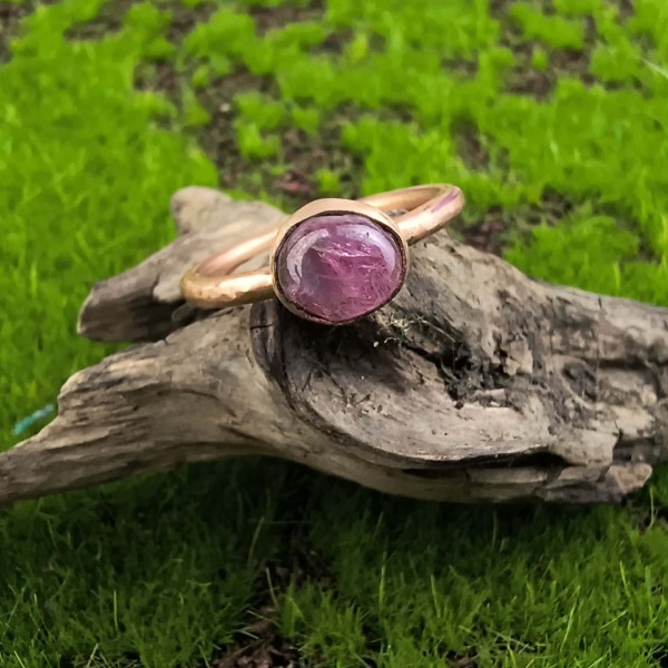 Pierścień miedziany Pierścionek z szafirem Elehis - hover