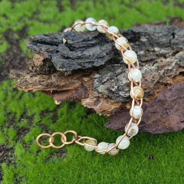 Bransoleta miedziana pleciona Cytryn