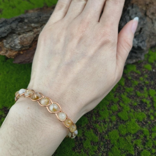 Bransoleta miedziana Bransoleta miedziana pleciona Cytryn - hover